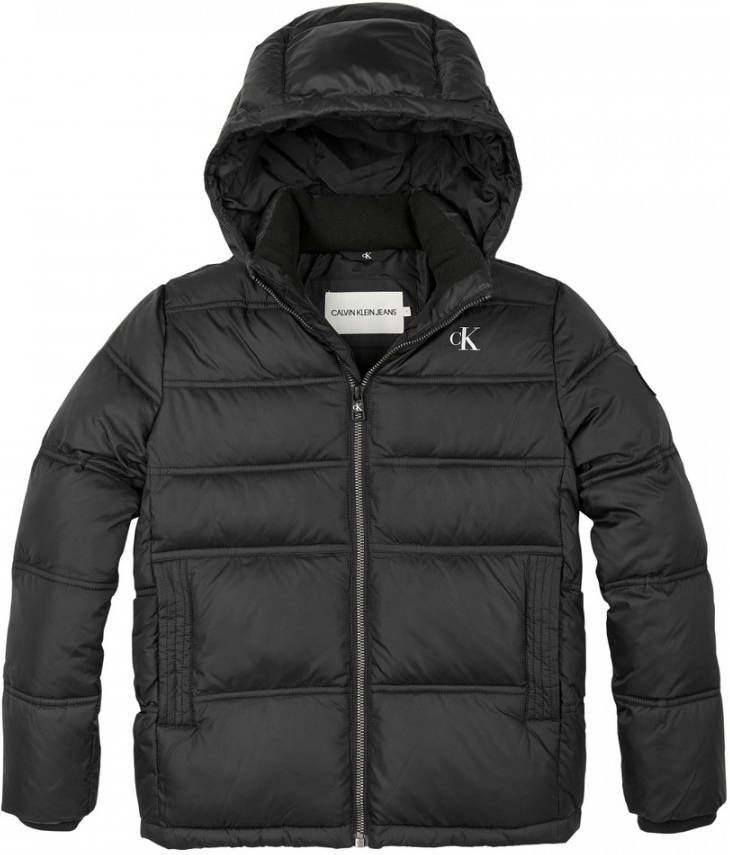 Calvin klein JEANS gewatteerde tussenjas met logo zwart