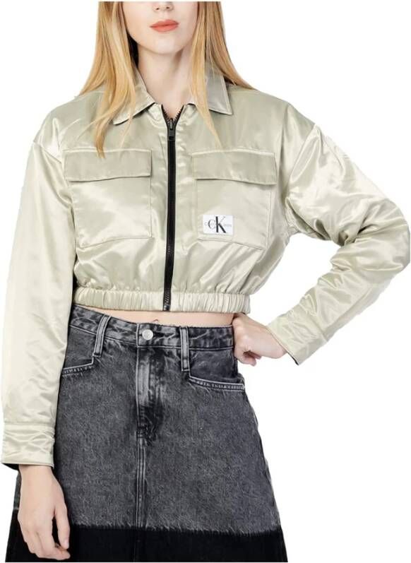 Calvin Klein Cropped reversible jack met borstzakken