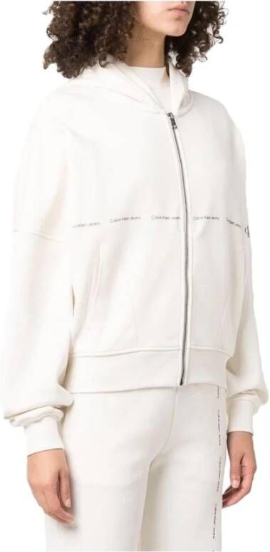 Calvin Klein Sweatvest REPEAT LOGO ZIP THROUGH met jeans logo tape