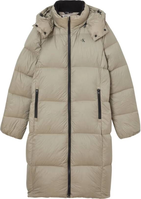 Calvin Klein Gewatteerde puffer jack met afneembare capuchon