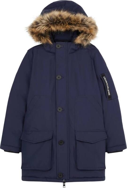 Calvin Klein Ib0Ib00251 Parka Jacket AND Jackets Unisex Boys Peacoat