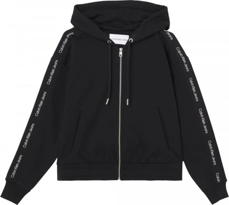 Calvin Klein Sweatvest LOGO TAPE ZIP THROUGH met opvallende ck logotape