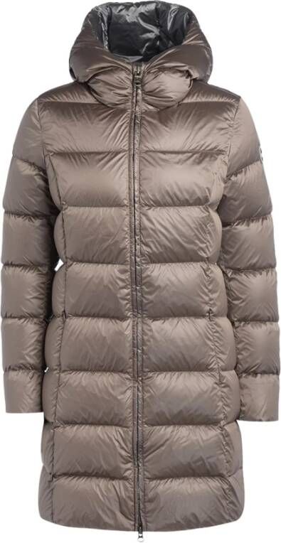 Colmar Long Iridescent Down Jacket With Fixed Hood , Grijs, Dames