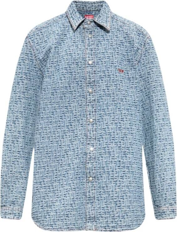 Diesel Alledaagse t shirts , Blauw, Heren