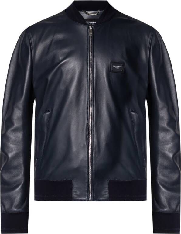 Dolce & Gabbana Leren Jassen Blauw Heren