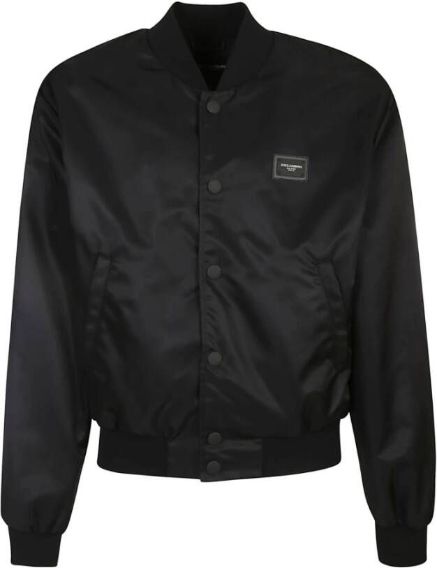Dolce & Gabbana Bomberjack met logo , Zwart, Heren
