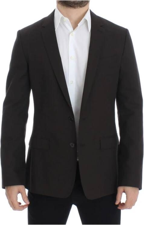 Dolce & Gabbana Martini slim fit blazer , Bruin, Heren