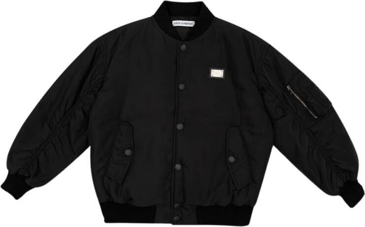 Dolce & Gabbana Geïsoleerde bomberjack , Zwart, Unisex