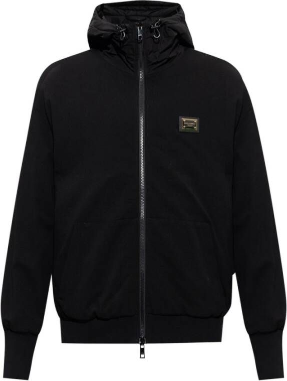 Dolce & Gabbana Zip through hoodie , Zwart, Heren