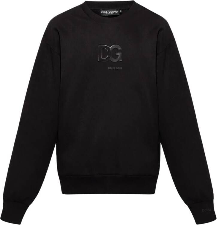 Dolce & Gabbana Jersey Sweatshirt met 3D DG Patch , Zwart, Heren