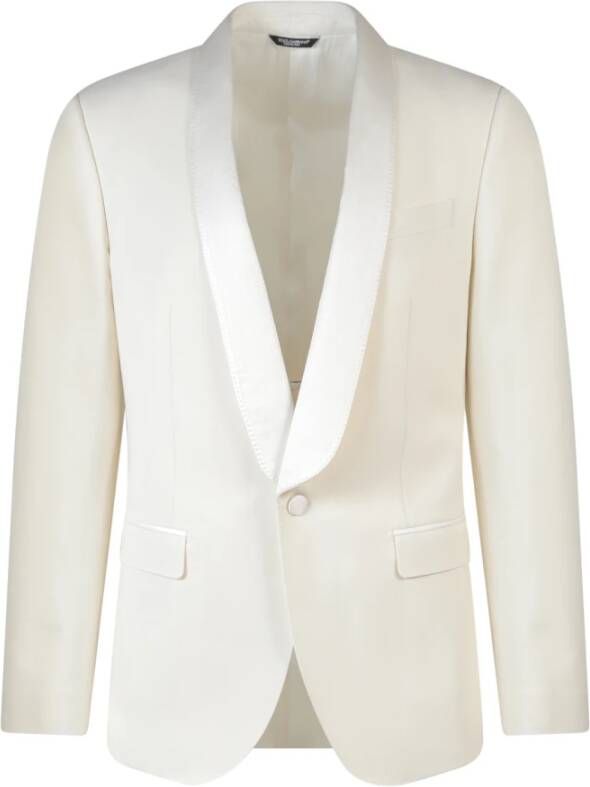 Dolce & Gabbana Men Clothing Blazer Beige Ss23 , Beige, Heren