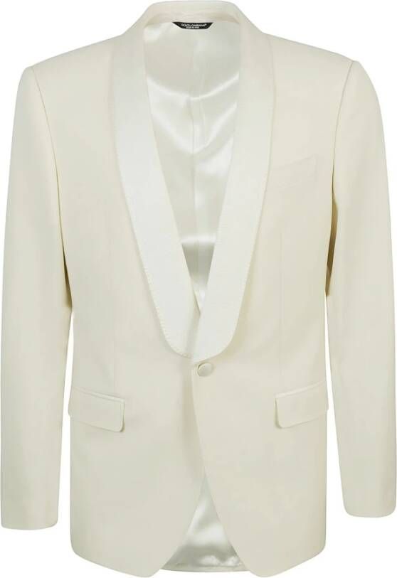 Dolce & Gabbana Men& Clothing Outerwear Bianco Naturale Ss23 , Wit, Heren