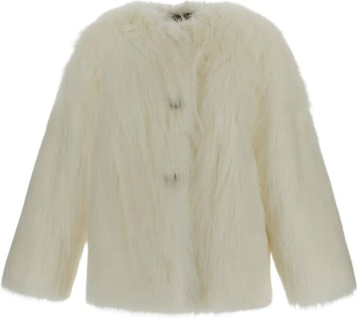 Dolce & Gabbana Nep bont, Shearling jassen , Wit, Dames