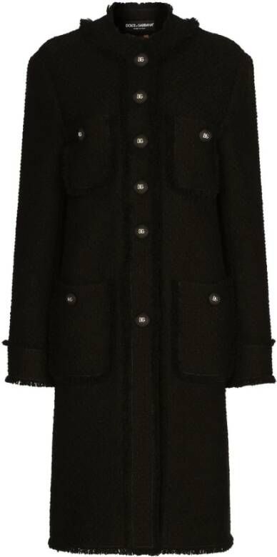 Dolce & Gabbana Single Breasted Coats , Zwart, Dames