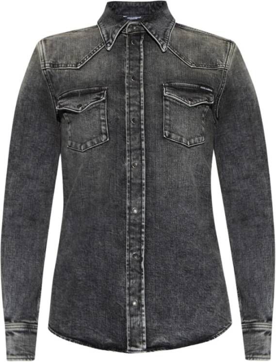 Dolce & Gabbana Spijkeroverhemden Grijs Heren