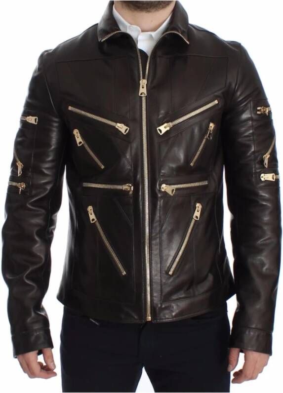 Dolce & Gabbana Leren Jassen Bruin Heren