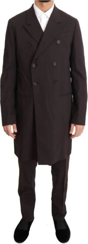 Dolce & Gabbana Wollen stretch lang 3 delige pak , Bruin, Heren