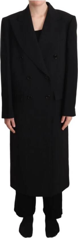 Dolce & Gabbana Zwarte overjas met dubbele borsten , Zwart, Dames