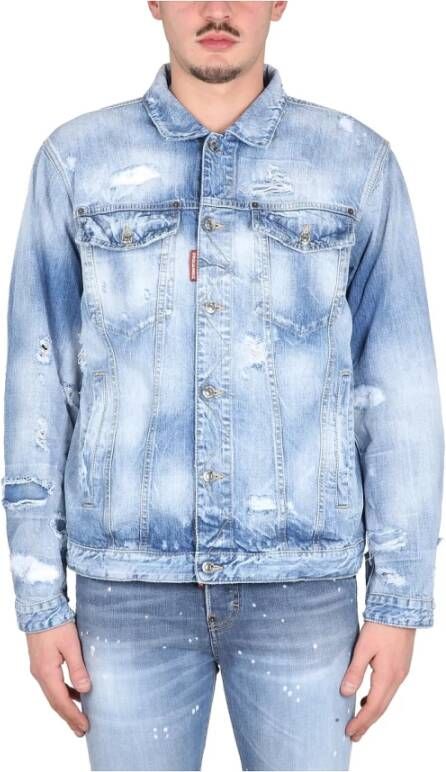 Dsquared2 Delave Denim Jacket , Blauw, Heren
