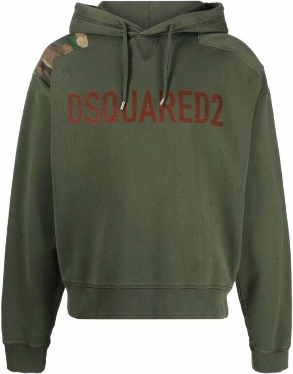 Dsquared2 Hoodie met logo , Groen, Heren