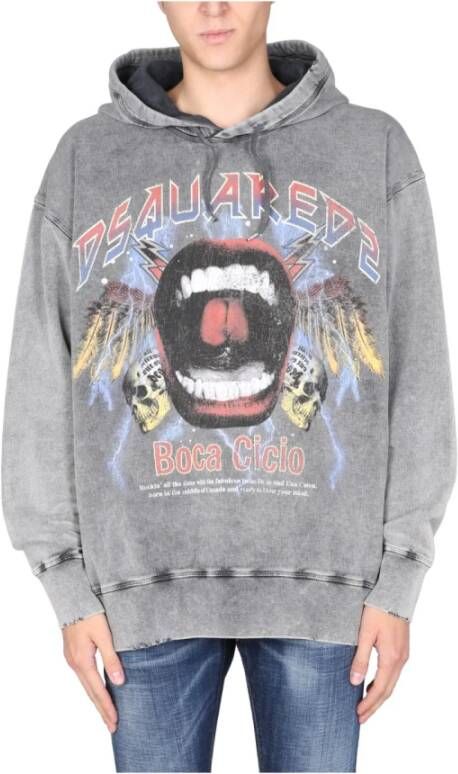 Dsquared2 Hoodies , Grijs, Heren