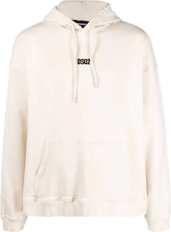 Dsquared2 Logo print hoodie , Beige, Heren