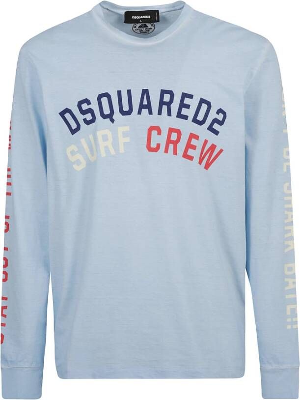 Dsquared2 Mens Clothing Sweatshirts Blue Ss23 , Blauw, Heren