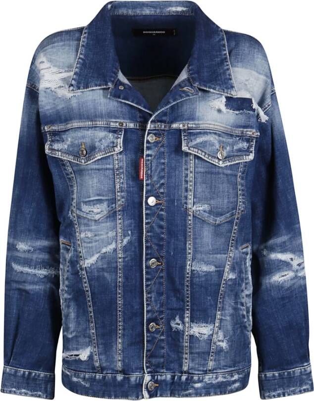 Dsquared2 Over Jean Jacket , Blauw, Dames