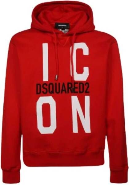 Dsquared2 Pictogram sweatshirt met capuchon , Rood, Heren
