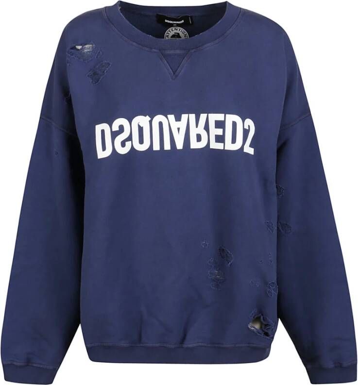 Dsquared2 Reverse Sweatshirt , Blauw, Dames