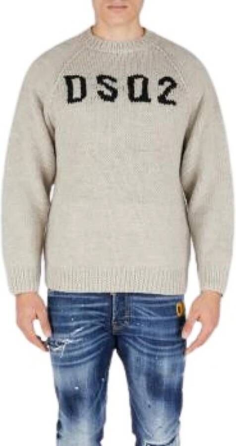 Dsquared2 Ronde hals gekweek , Beige, Heren