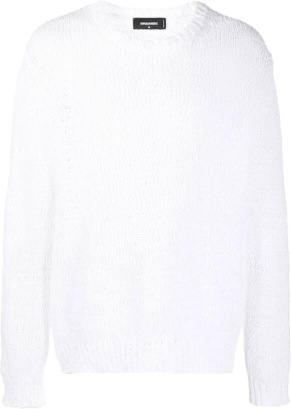 Dsquared2 Round neck Knitwear , Wit, Heren