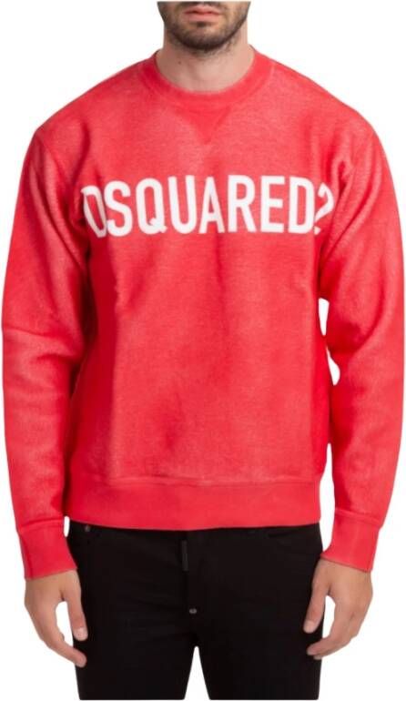 Dsquared2 Sweatshirt With Logo , Rood, Heren