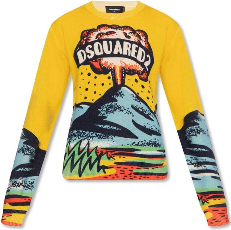 Dsquared2 Hoodies & Sweatvesten Geel Dames
