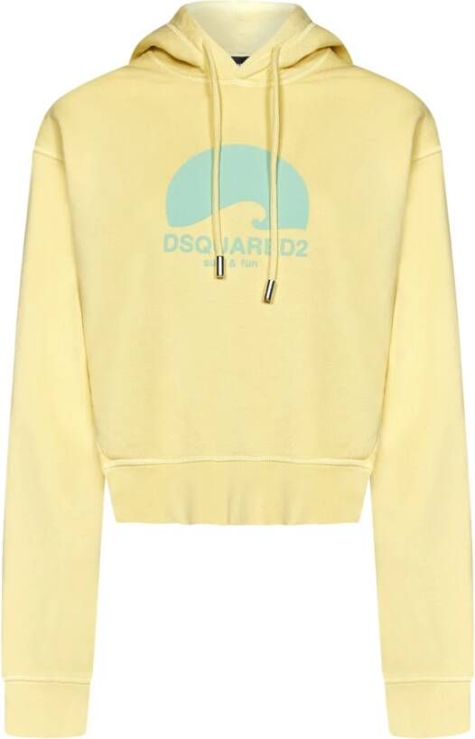 Dsquared2 Women Clothing Sweatshirts Yellow Ss23 , Geel, Dames