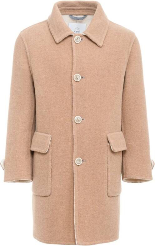 Eleventy Enkele borde jas , Bruin, Heren