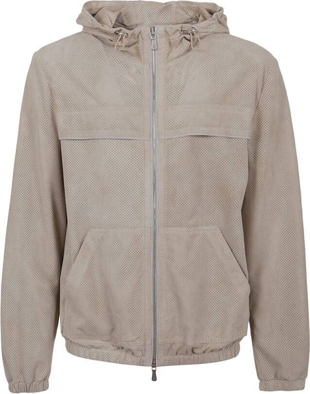 Eleventy leather jacket , Beige, Heren