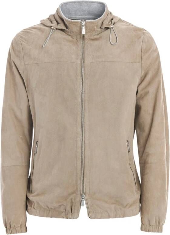 Eleventy Leren Jassen Groen Heren