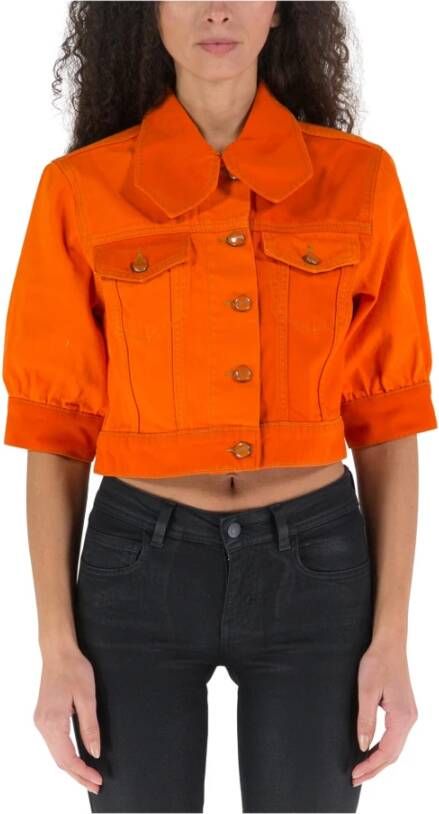Ganni Denim Jackets , Oranje, Dames