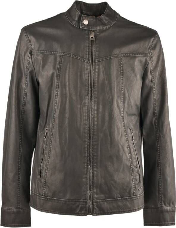 Guess Leren jas , Zwart, Heren