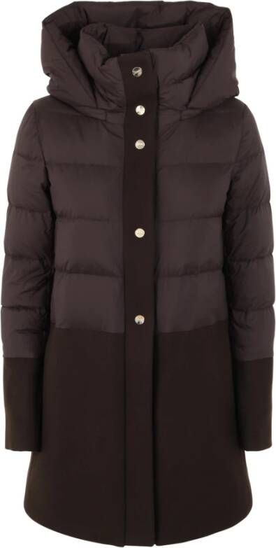 Herno Een vorm in ecowool puffer jas , Bruin, Dames