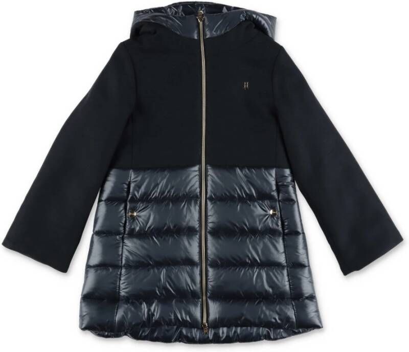 Herno Marineblauwe wollen blend doek jas , Blauw, Dames