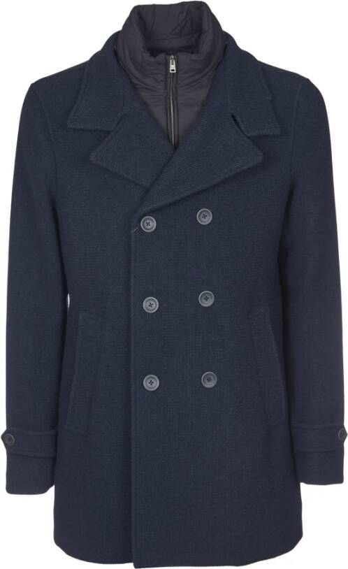 Herno Met dubbele rijen , Blauw, Heren