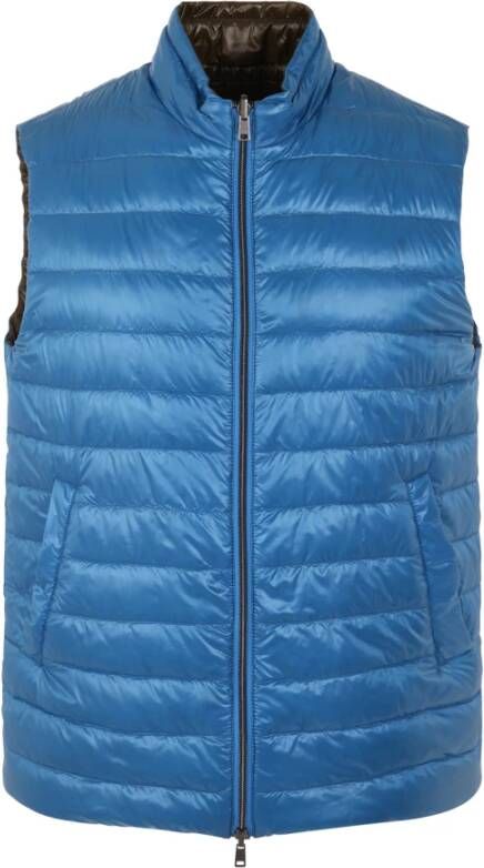 Herno Nylon Ultralight Reversible Gilet , Blauw, Heren