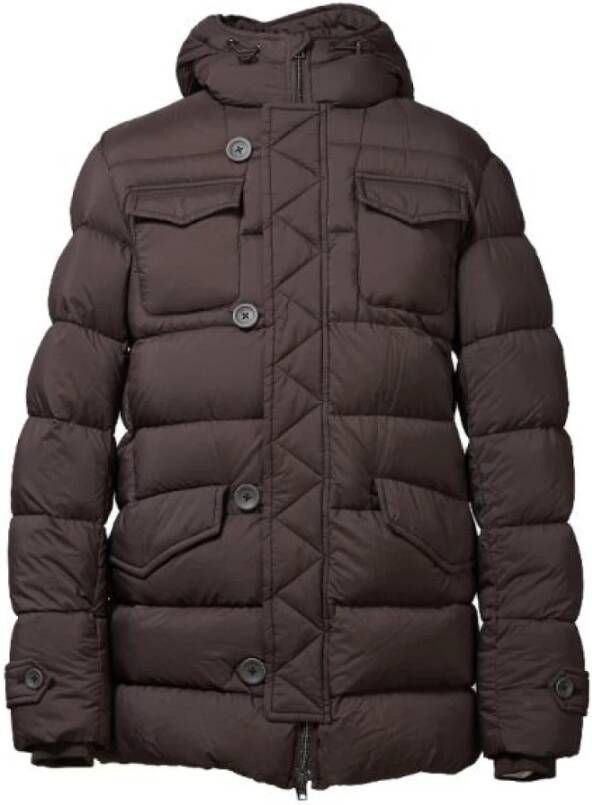 Herno Veer opgevulde jas , Bruin, Heren