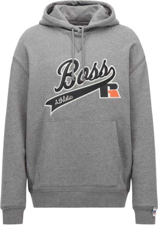 Hugo Boss College Logo Hooded Sweatshirt , Grijs, Heren