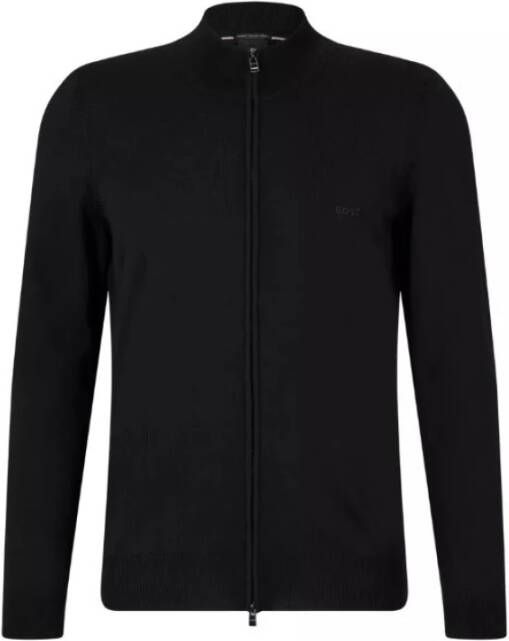 Hugo Boss Balonso fijngebreid vest van scheerwol met opstaande kraag