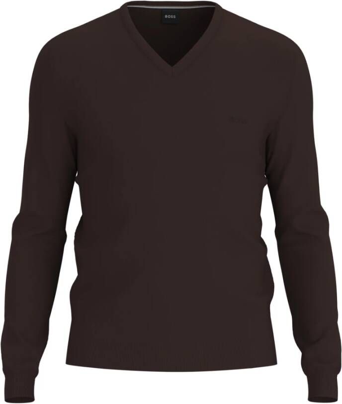 Hugo Boss Gebreide kleding met V hals , Bruin, Heren