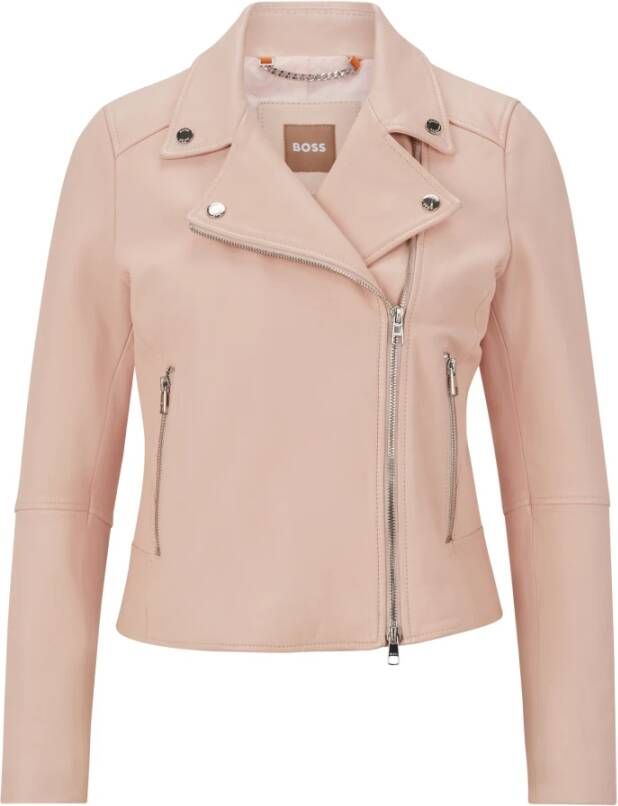 Hugo Boss Leren en Suède Jassen Roze Dames