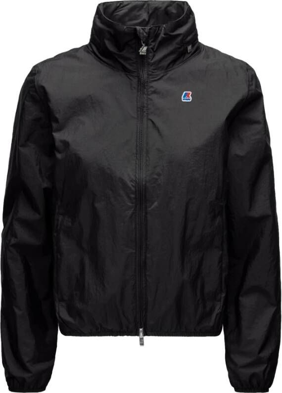 K-way Babette glanzende crinkle jas K Way, Zwart, Dames